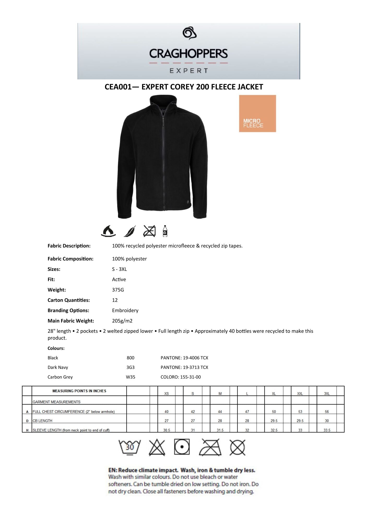 EXPERT COREY 200 FLEECE JACKET CRAGHOPPERS