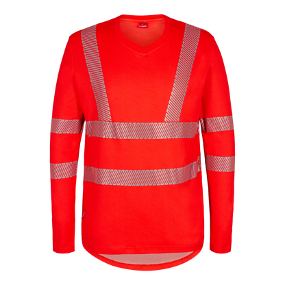 SICUREZZA EN ISO 20471 MAGLIETTA A MANICHE LUNGHE CON SCOLLO A V ENGEL