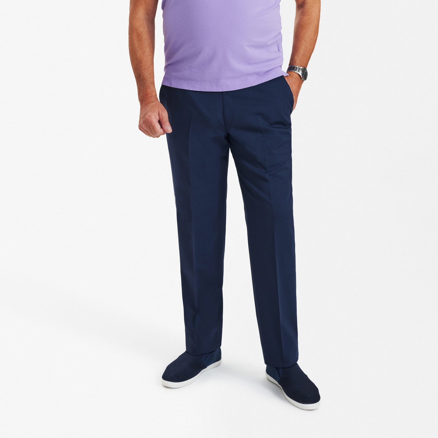IN-CA WOOL TROUSERS WITH ELASTIC WAISTBAND SUNWILL