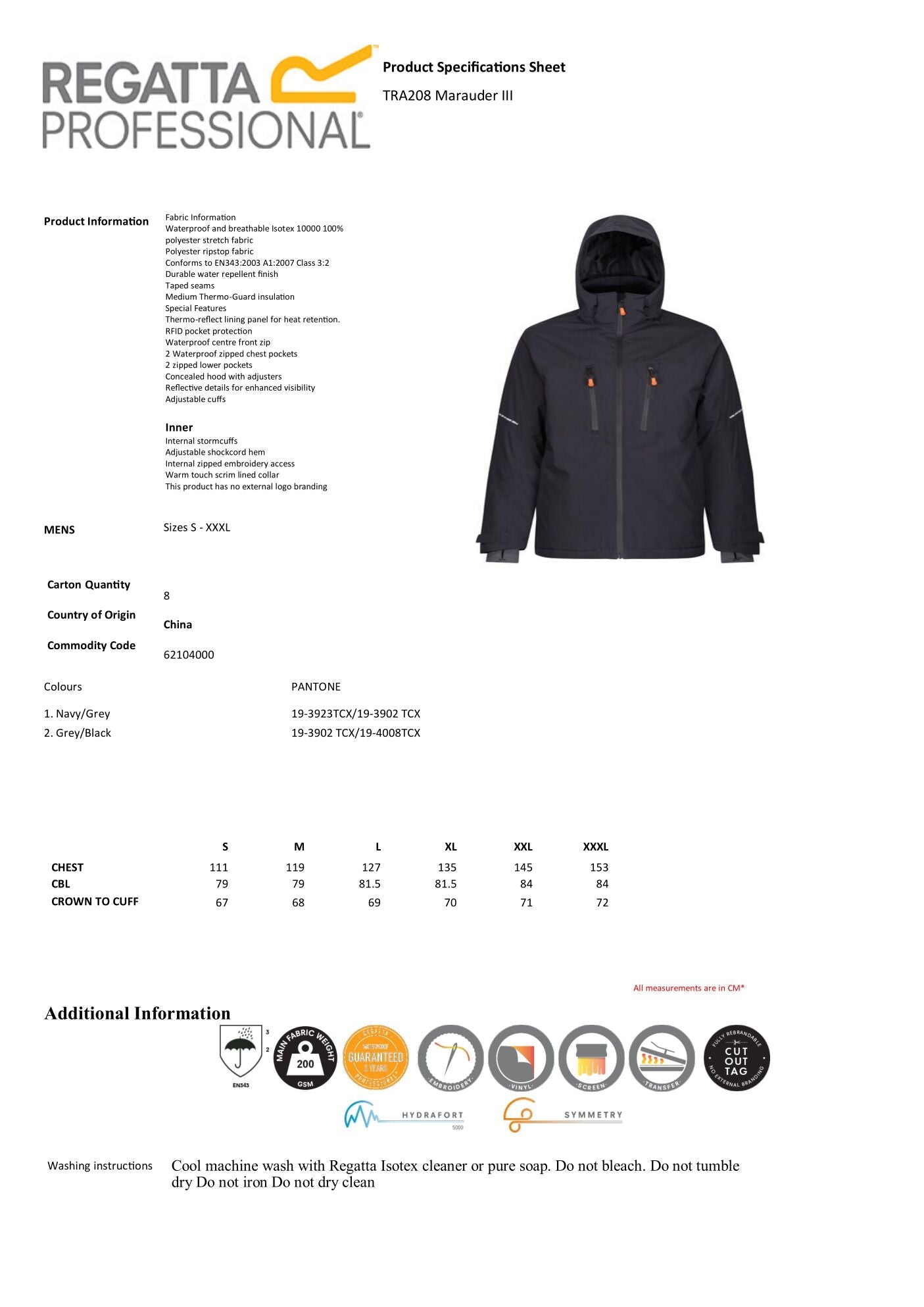 TRA208 REGATTA PROFESSIONAL X-PRO MARAUDER III PERFORMANCE INSULATED JACKET PANDASSPOT PROMOCIJSKA OBLACILA