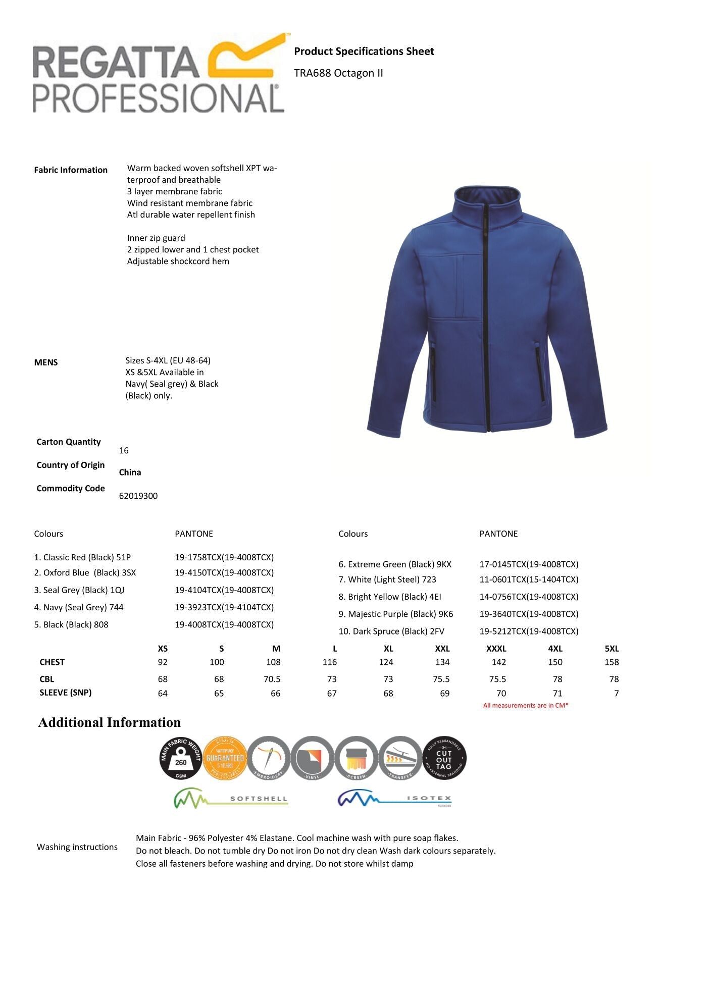 TRA688 REGATTA PROFESSIONAL SOFTSHELL JAKNA OCTAGON PANDASSPOT PROMOCIJSKA OBLAČILA