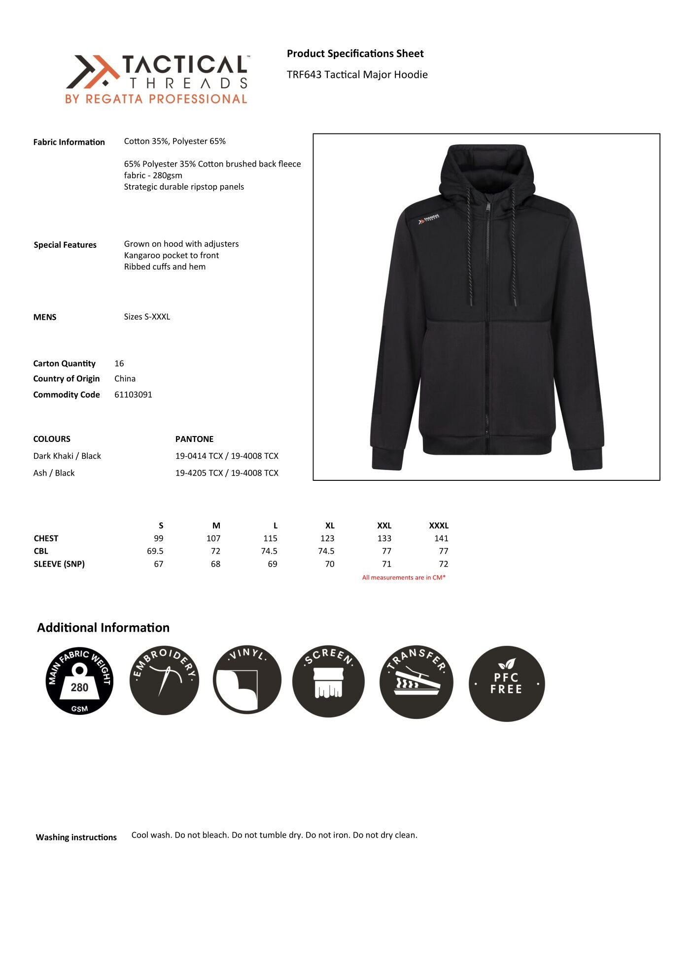 TRF643 REGATTA PROFESSIONAL tactical threads delovna jakna delovni pulover pandasspot delovna oblačila delovni pulover z zadrgo hoodie