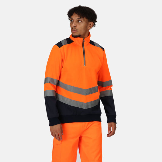 HI-VIS 2-TONE QUARTER ZIP SWEAT TOP REGATTA