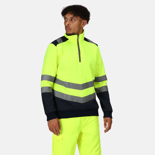 FELPA CON ZIP BICOLORE QUARTER HI-VIS REGATTA