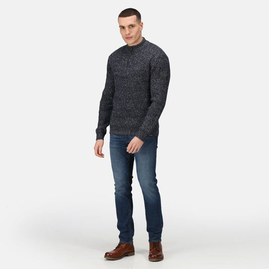 SOLOMON ZIP-NECK KNITTED PULLOVER REGATTA