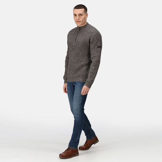 SOLOMON ZIP-NECK KNITTED PULLOVER REGATTA