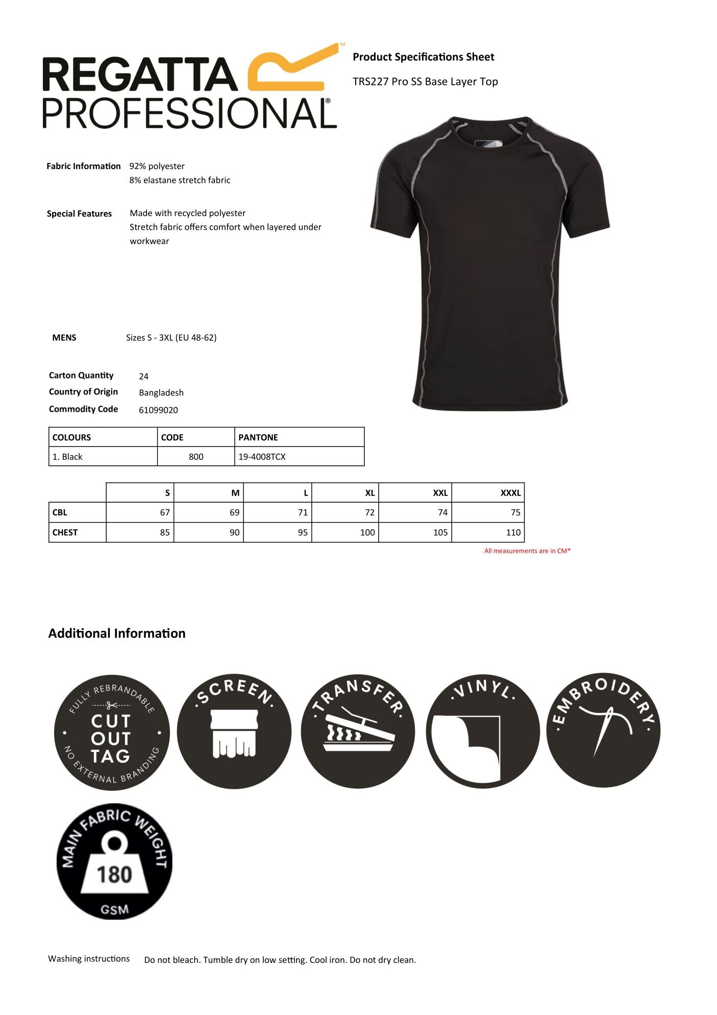 MAGLIA INTIMA A MANICHE CORTE PRO SS REGATTA