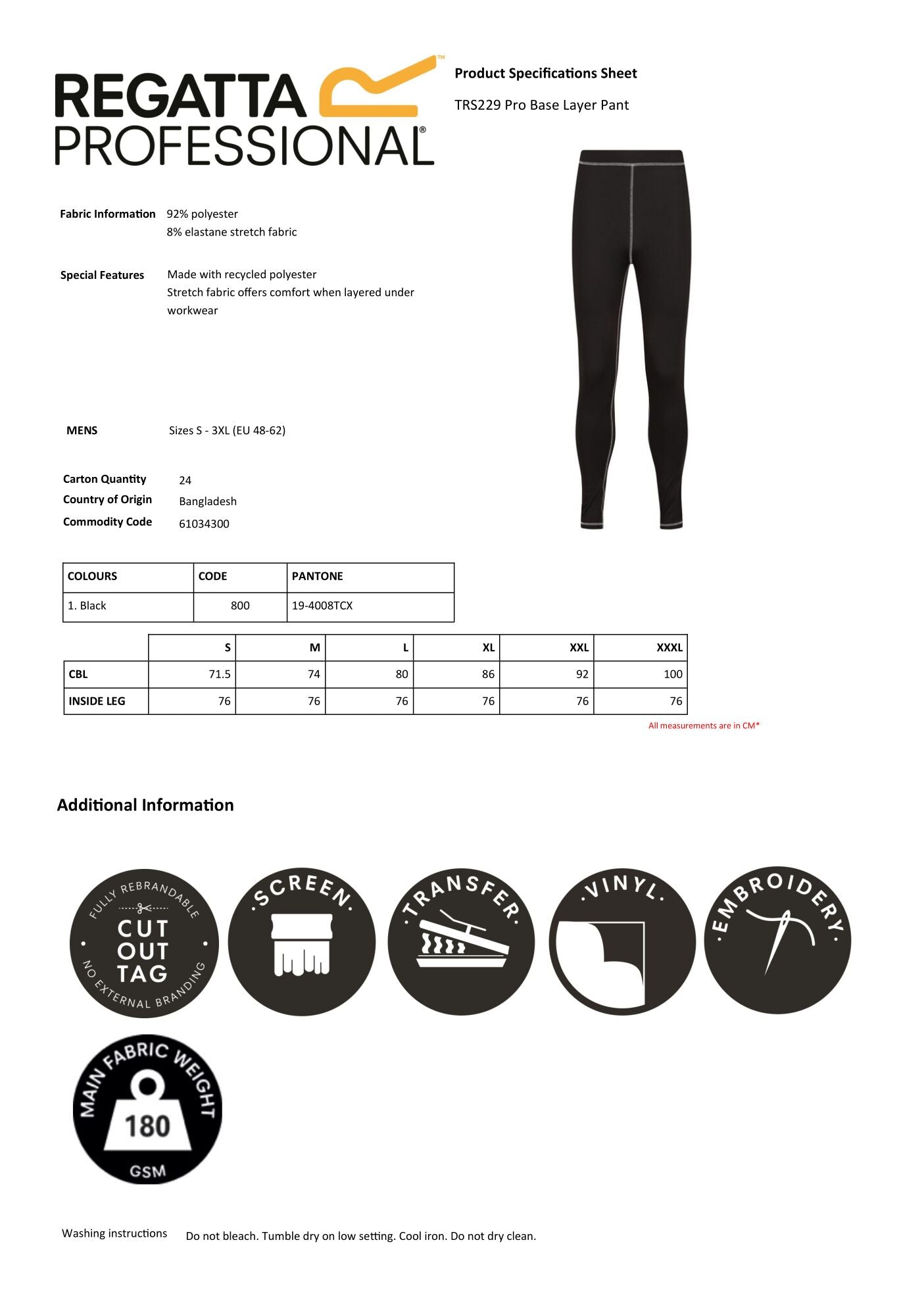 PRO BASE LAYER PANTS REGATTA